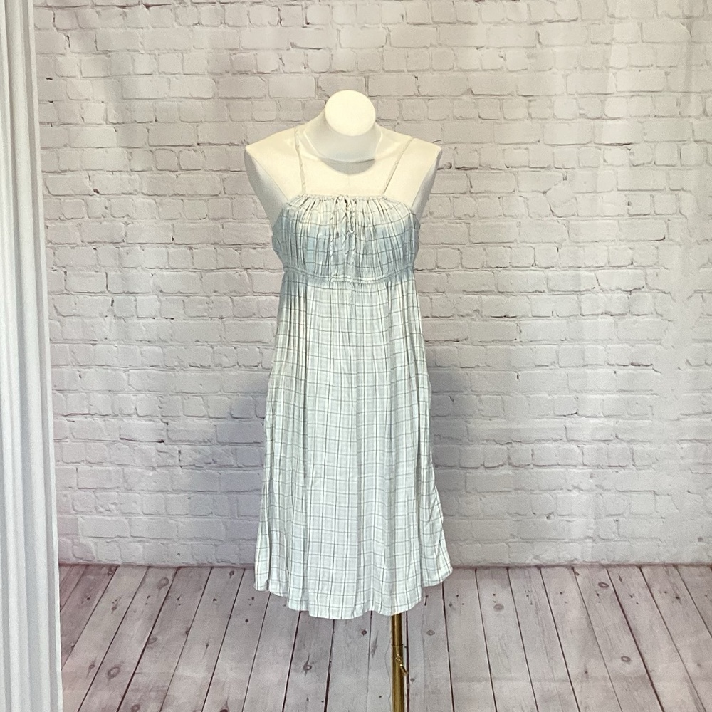 267. Billabong Light Blue Plaid Sundress NWT Size Large
